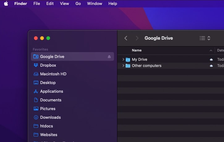 Google Drive in Finder