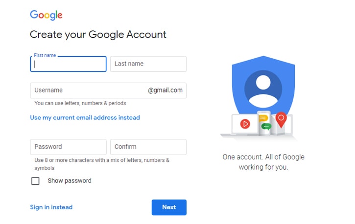 Register a Google Account