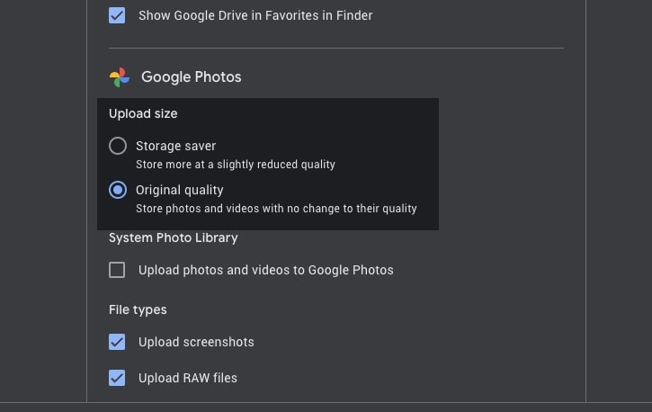 Storage Quality in Google Photos