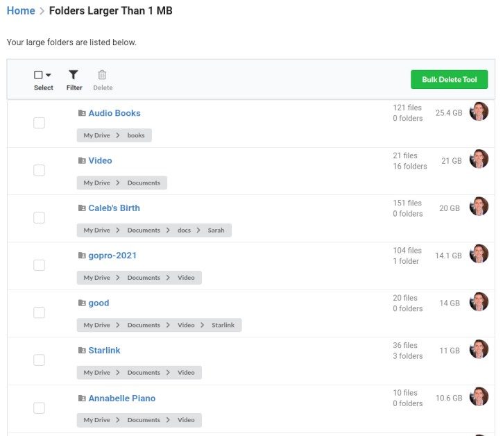 View Your Google Drive Folder Sizes