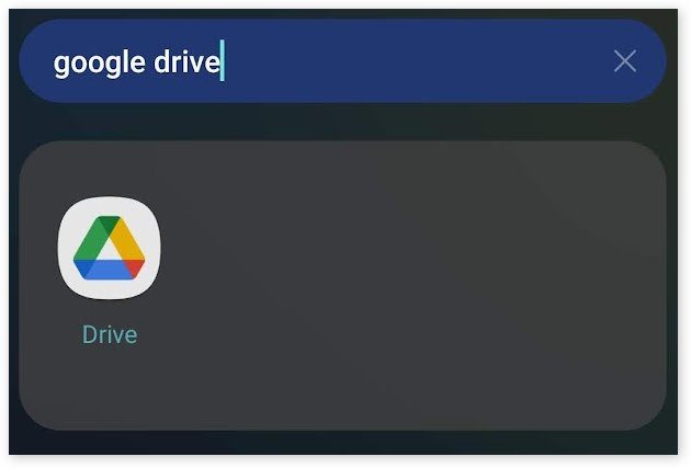 Screenshot showing the Icon to Open the Google Drive App