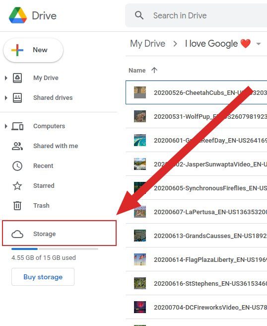 Screenshot Listing your Google Drive Files by Size