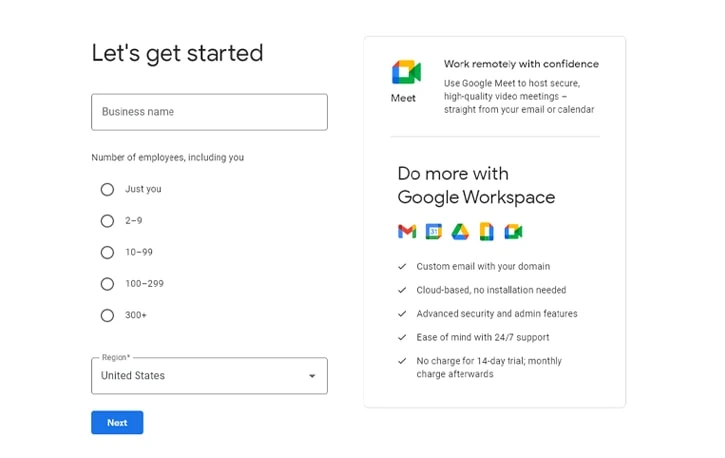 Create a Work Account