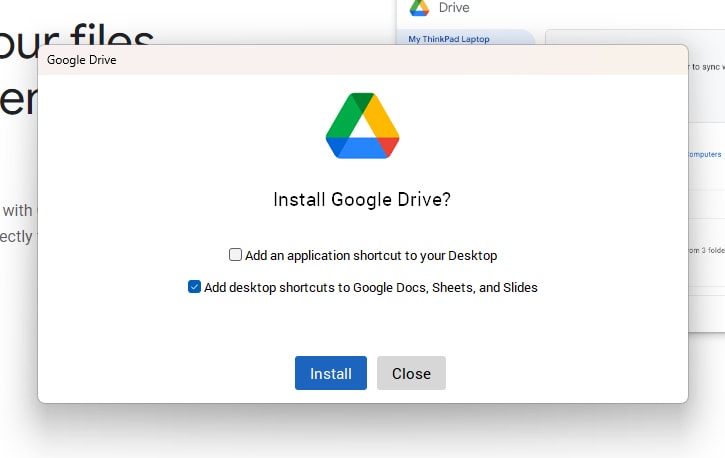 Install Google Drive on Windows