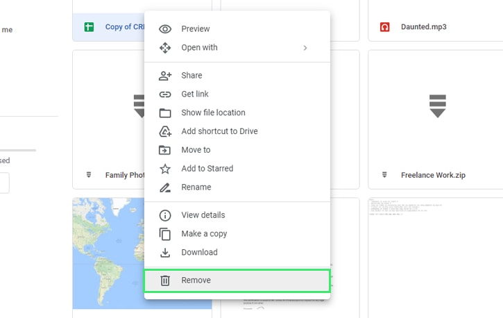 Deleting Files in Drive Interface