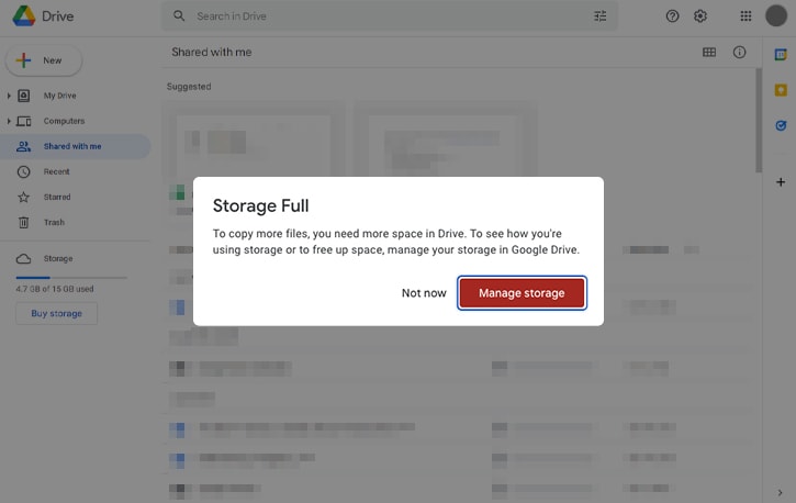 Manage Storage in Google Drive