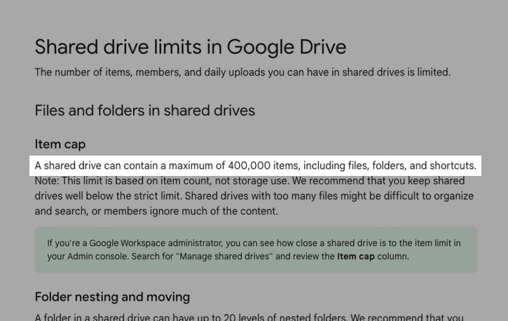 File Limits in Google Drive