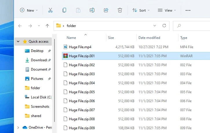 Splitting Large Files