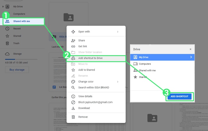 Using a Shortcut to Clean Up Shared Files