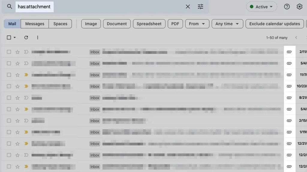 Searching Emails For Attachments