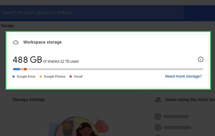 View Storage Usage in Your Organization