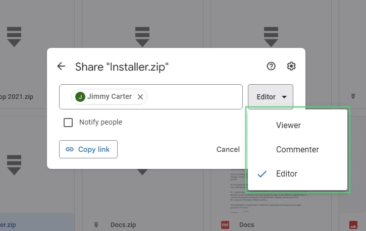 Decide on Sharing Permissions