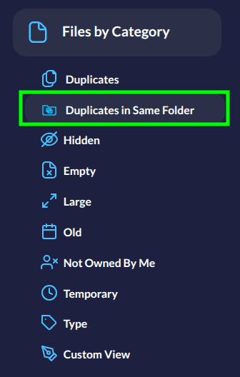 Duplicates in Same Folder Navigational link