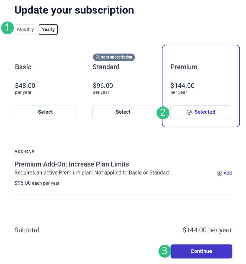 select subscription
