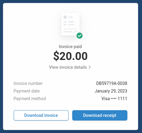 download your invoice or receipt for Filerev