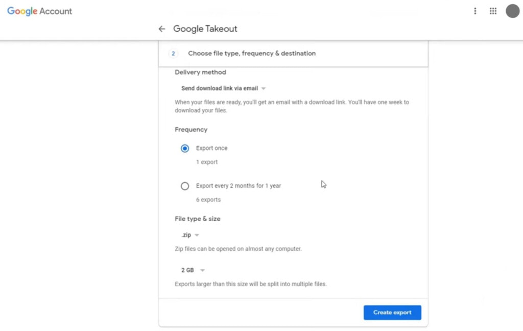 Google Takeout Example