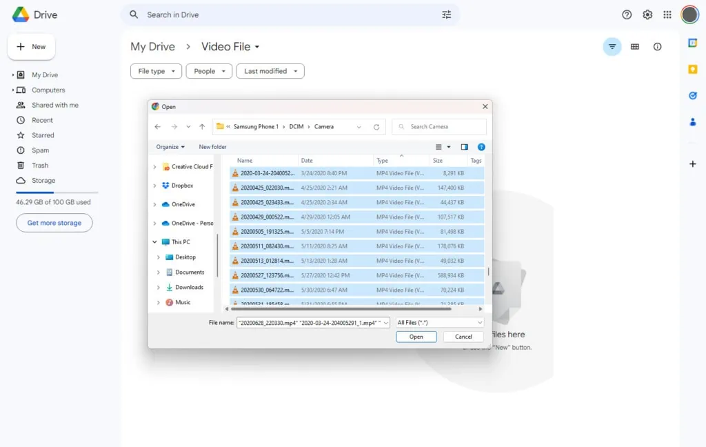 Uploading Videos to Drive