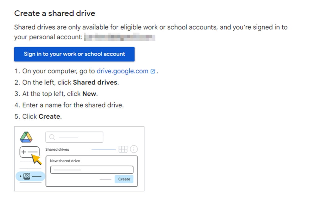 Create a Shared Drive