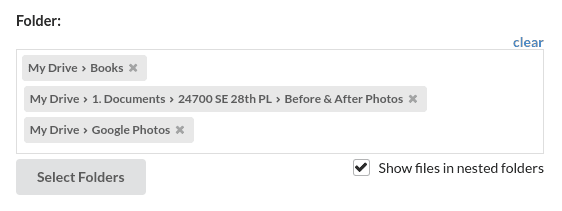 Filter your Google files by folders.