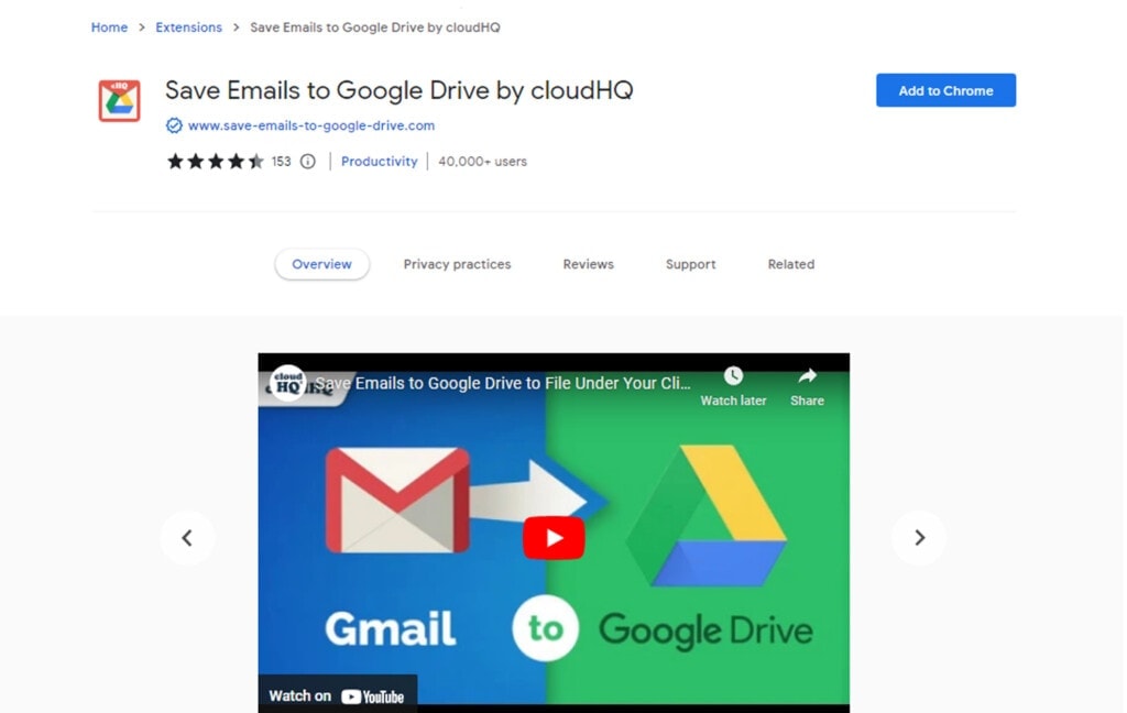 Save Emails to Google Drive