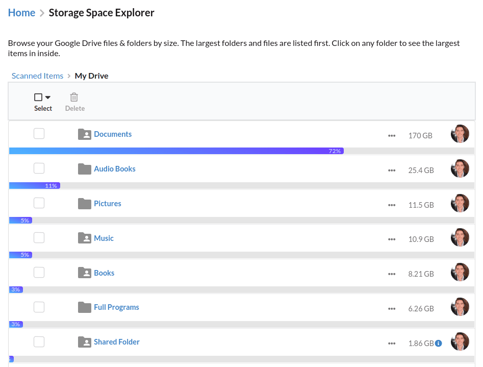 Storage Usage Analyzer for Google Drive