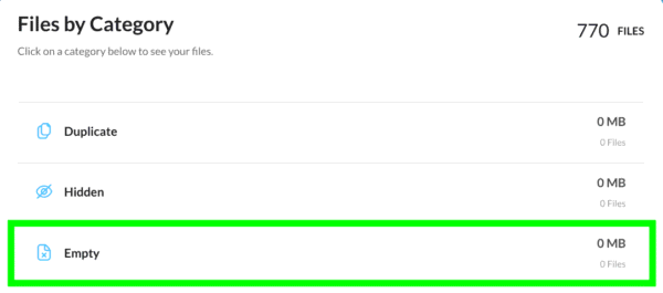 View and Clean up Empty Files & Empty Folders | Filerev
