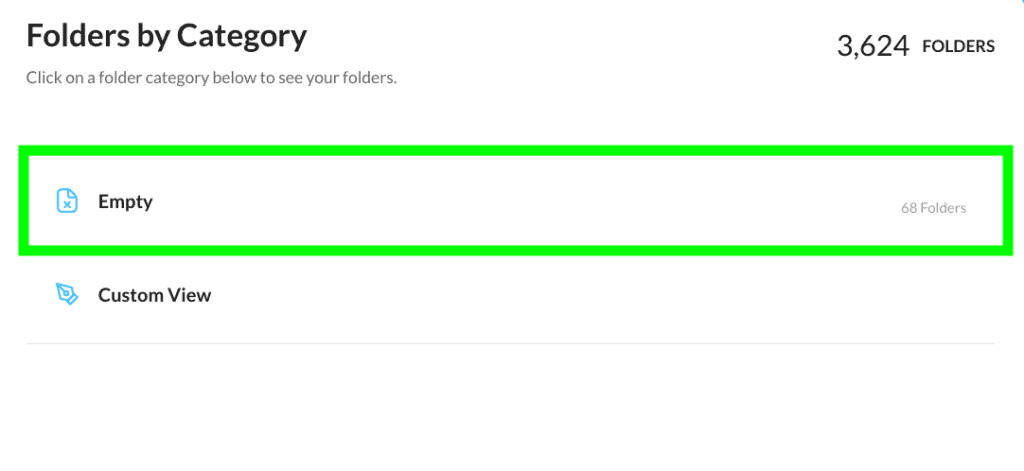 Empty folders category