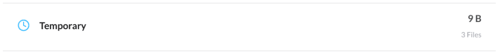 Temporary files category in Google Drive