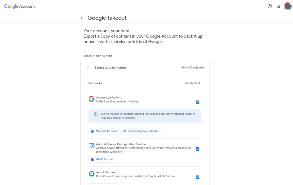 Google Takeout