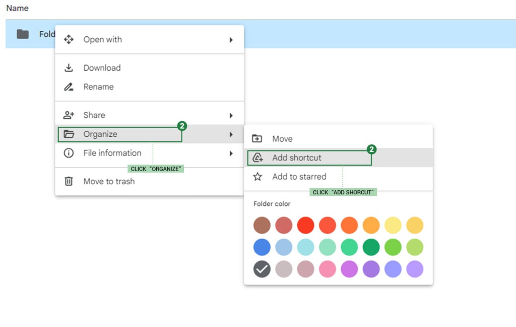 Shortcuts for Organization