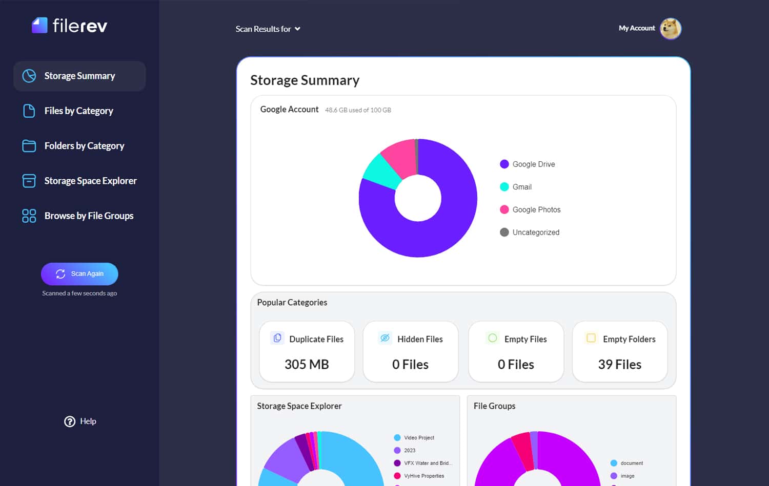 Filerev Dashboard