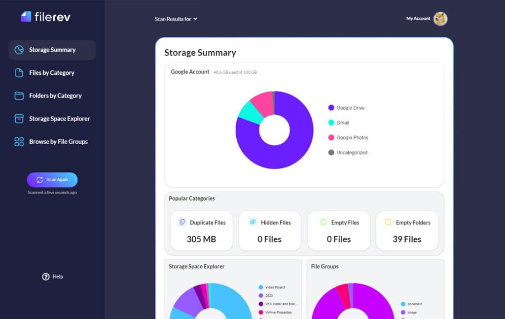 New Filerev Dashboard