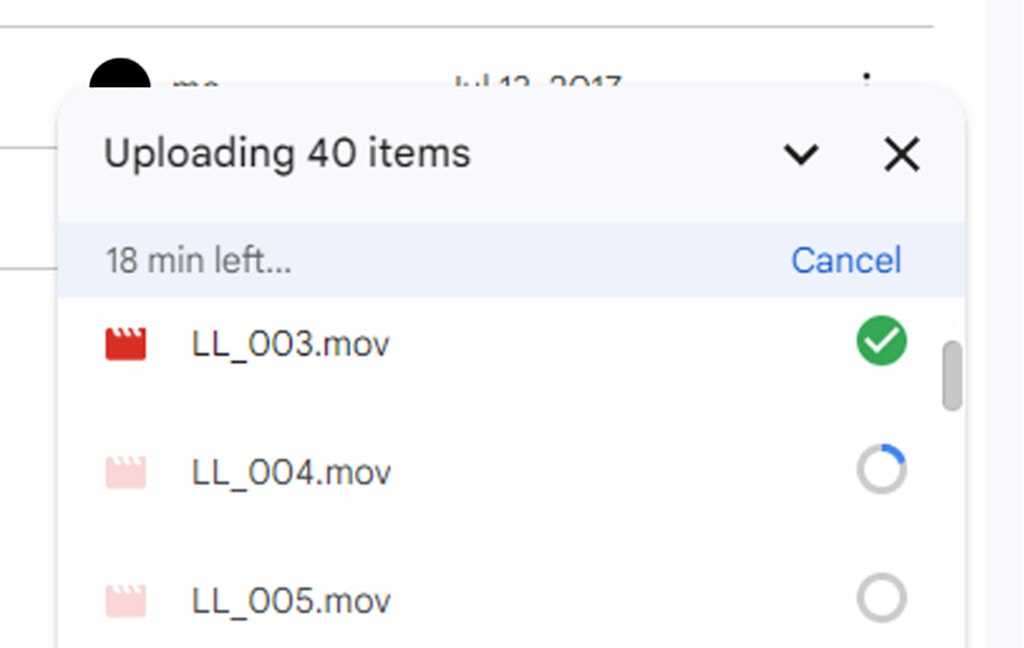 Files Being Uploaded to Google Drive