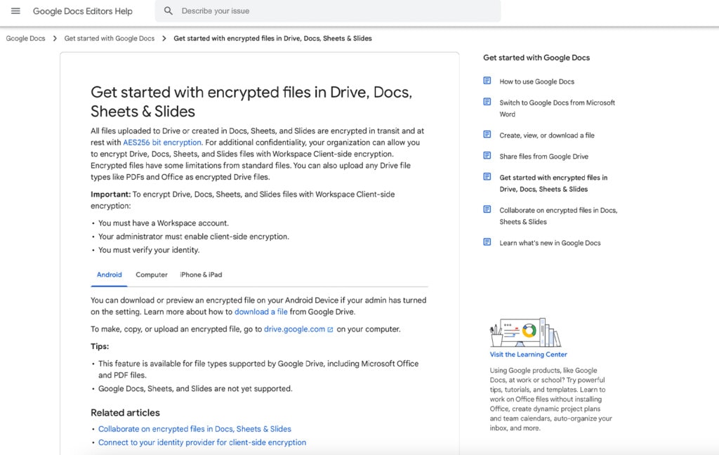 Google Drive File Encryption