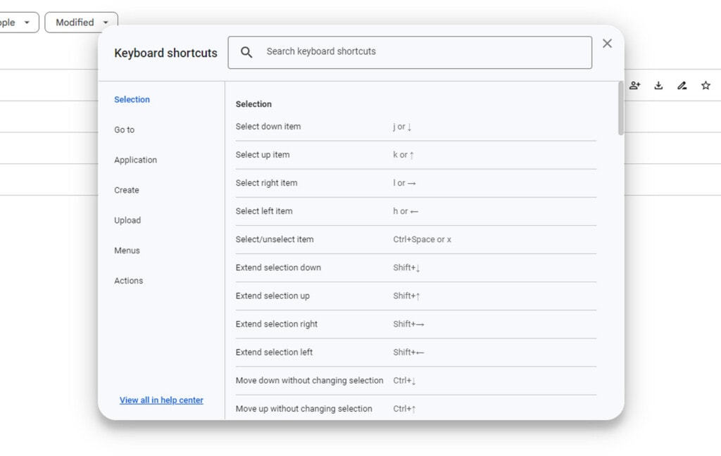 Keyboard Shortcuts For Google Drive