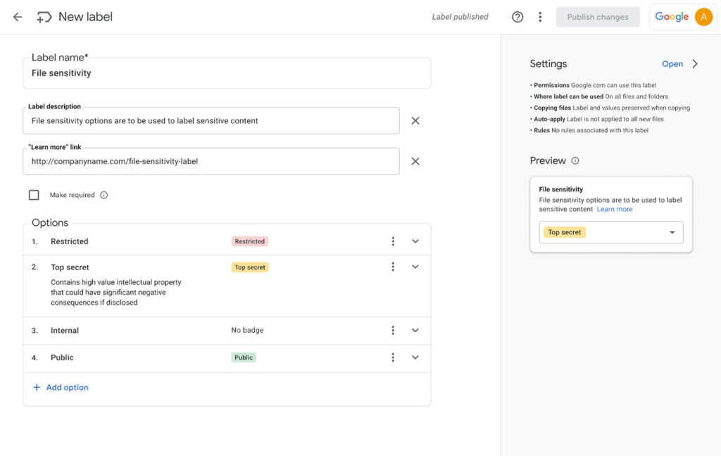 Classifying Google Drive Files