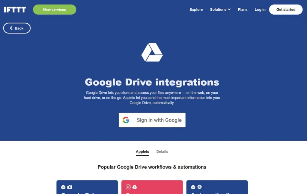 IFTTT Google Drive Integrations