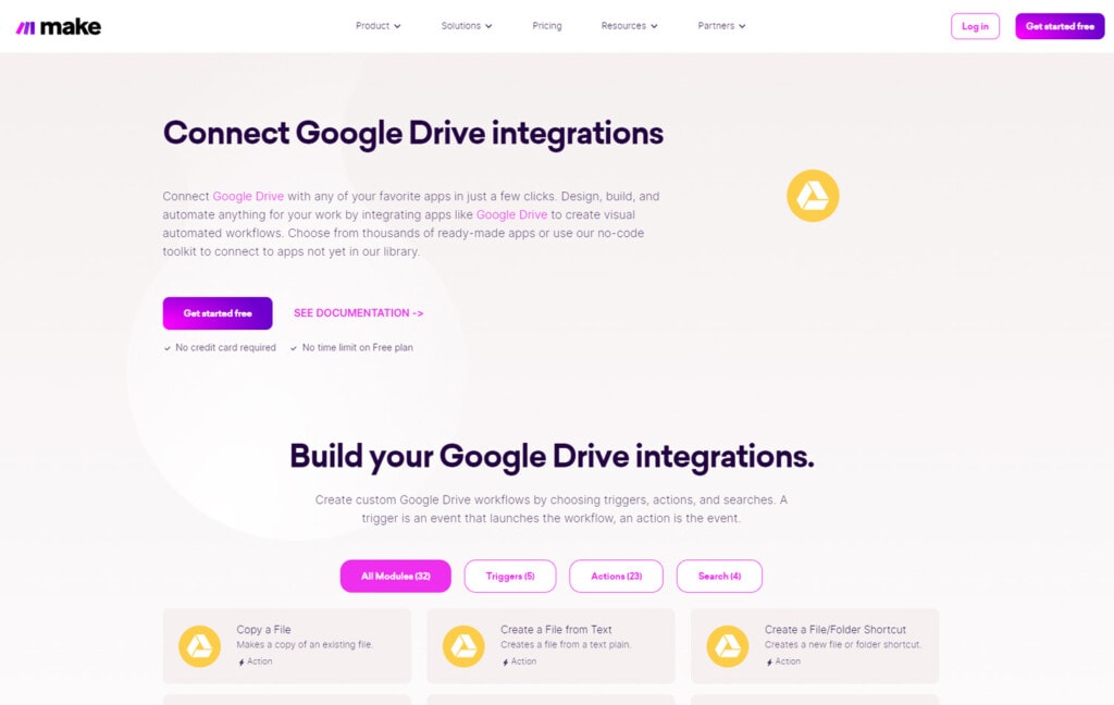 Make Google Drive Integrations