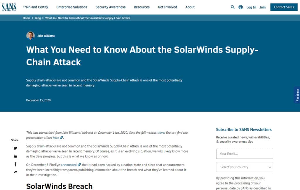 SolarWinds Supply-Chain Attack