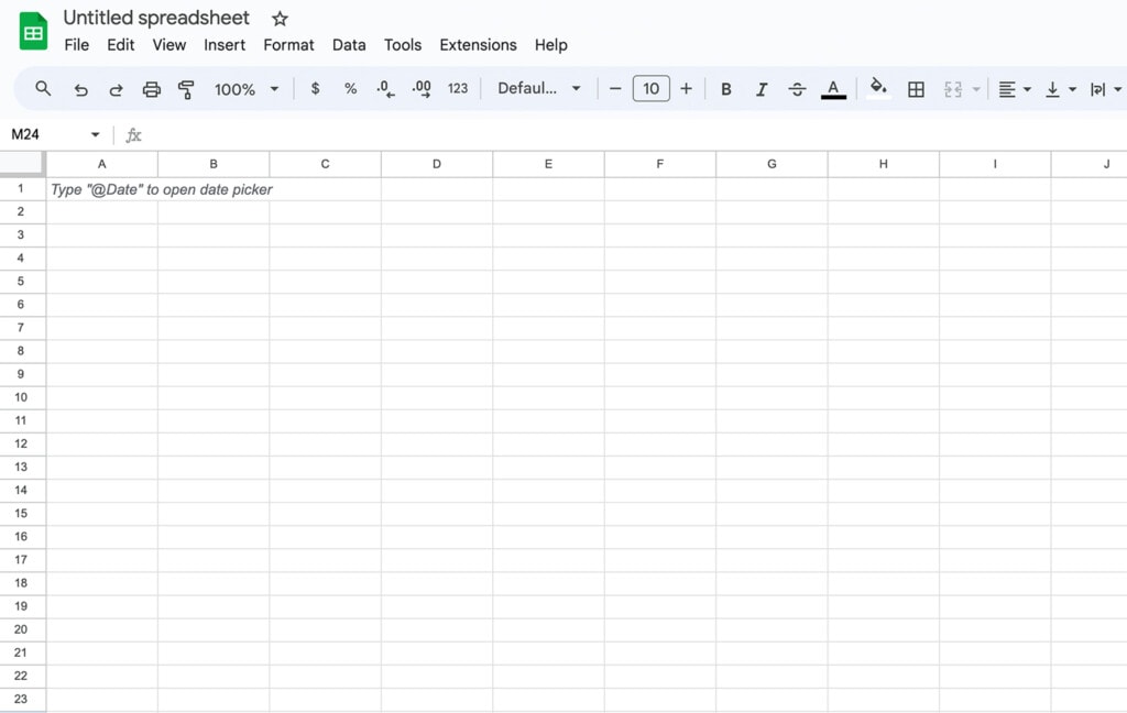 An Untitled Google Sheets Spreadsheet
