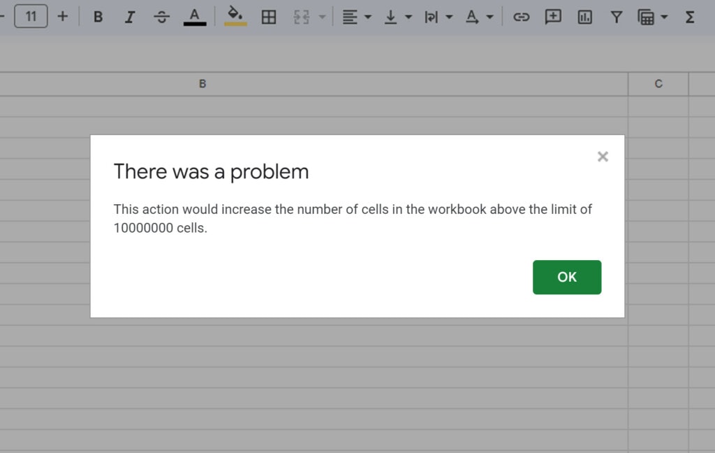 Google Sheets Cell Limit