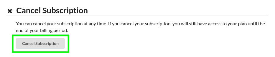 Cancel Filerev Subscription Button