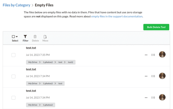View and Clean up Empty Files & Empty Folders | Filerev