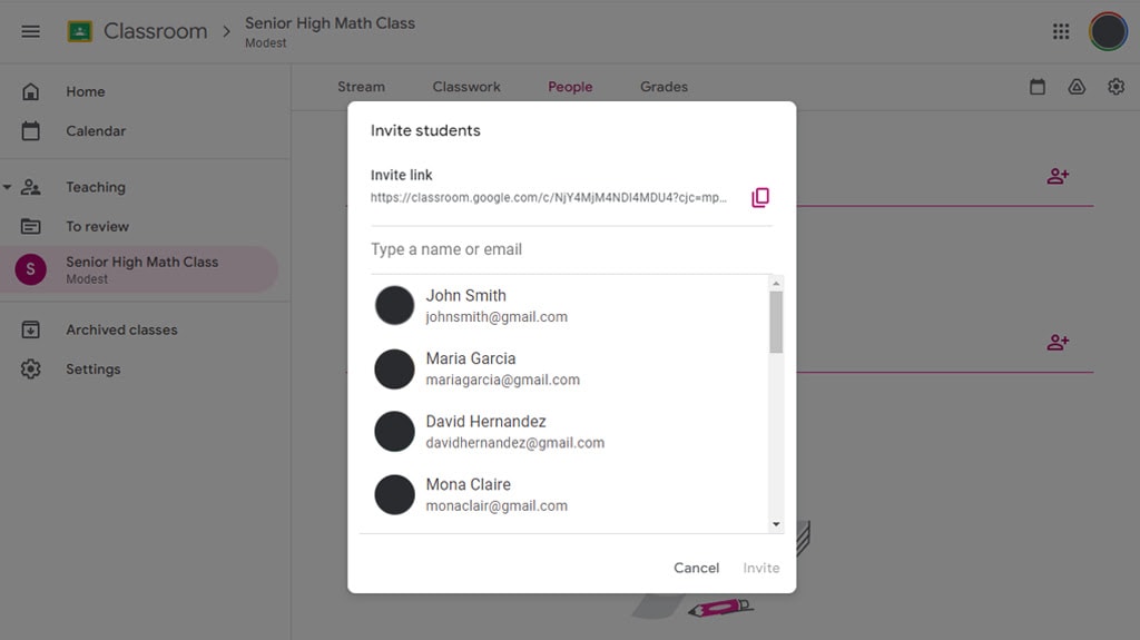 Adding Students to a Class