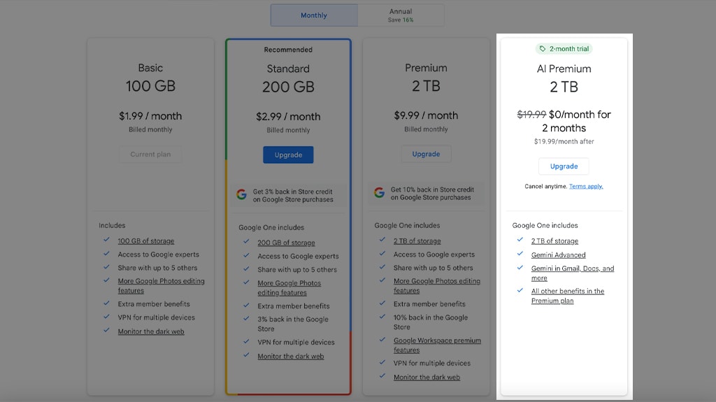 Google One AI Premium Plan