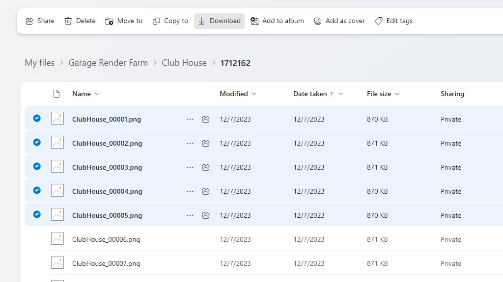 Manually Downloading OneDrive Photos