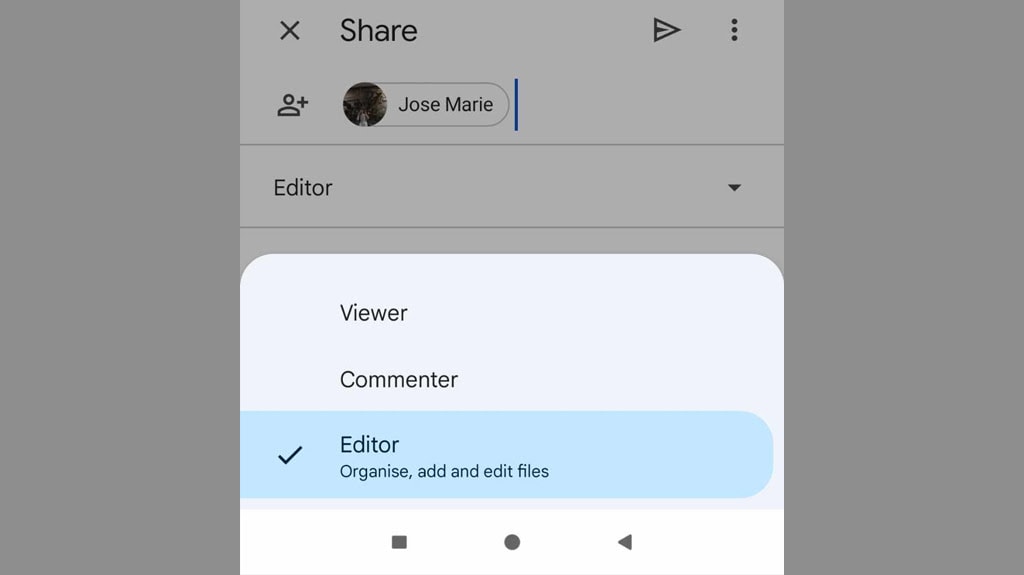 Modifying Google Drive Sharing Settings on Android Devices