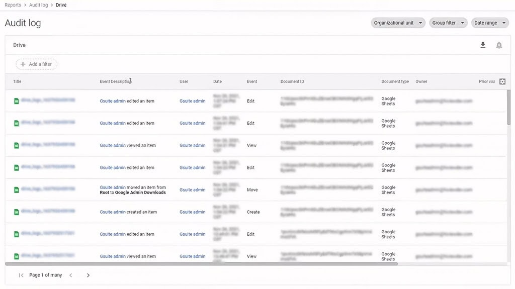 Drive Audit Logs