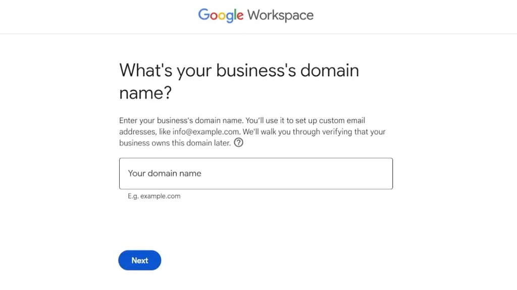 Google Workspace Business Domain Name