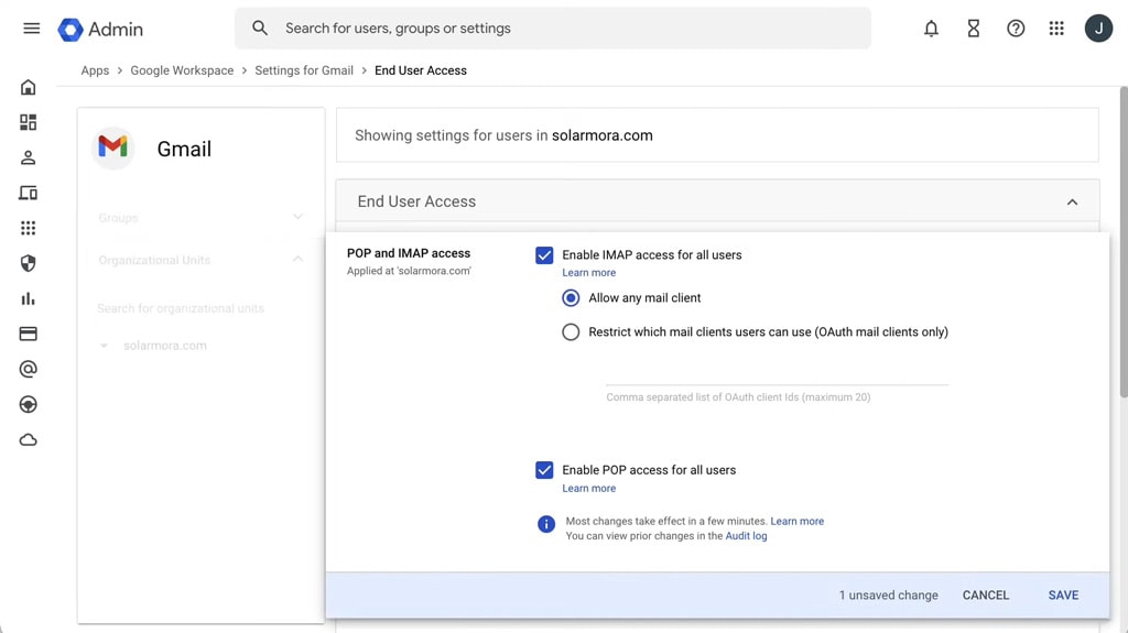 Setting Up IMAP